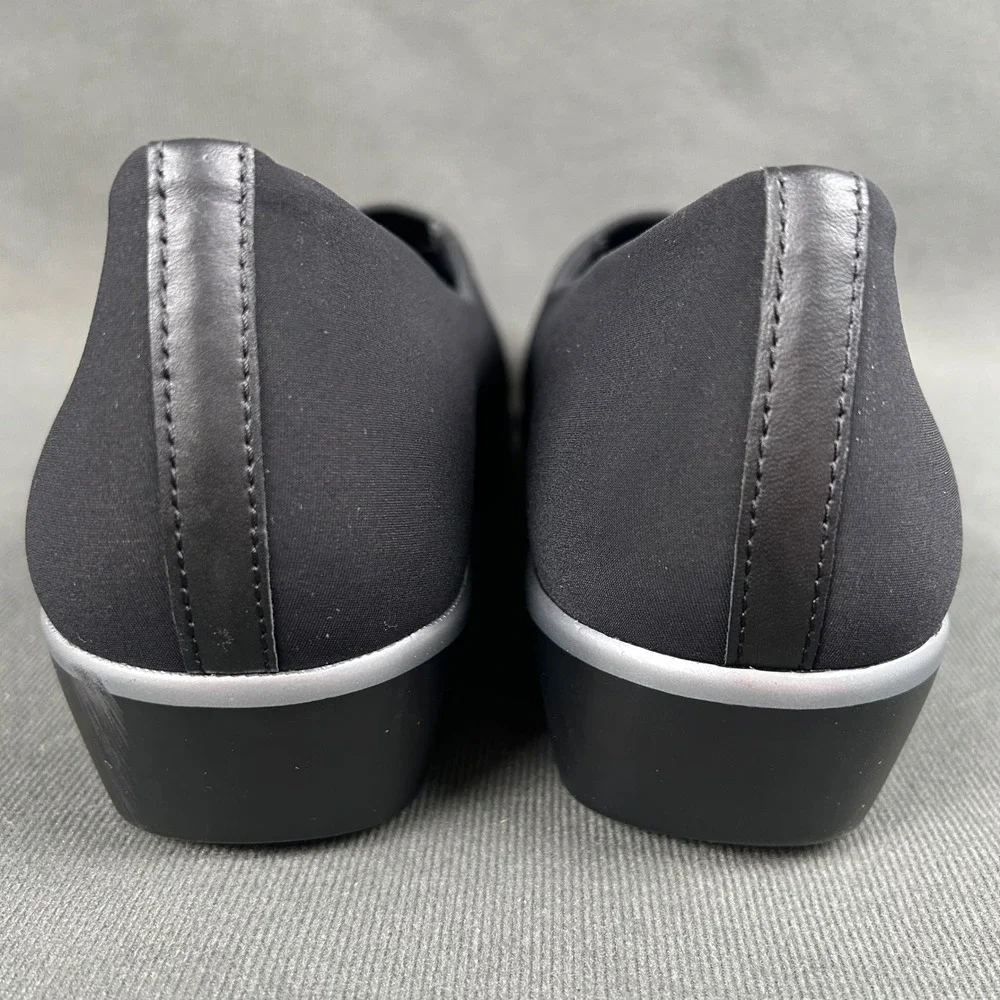 SAS Bliss Comfort Womens 12M‎ Black Stretch Slip On Wedge Loafers Shoes USA